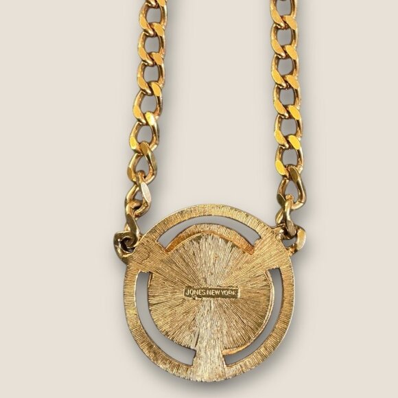 Jones New York Gold Tone Pegasus Pendant Choker Necklace - Picture 2 of 4